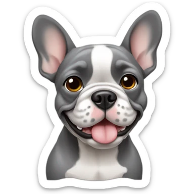 little-happy-French-bulldog-gray-color sticker