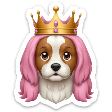 bana şaşkın suratlı yavru king charles köpek yüzü yarat, dişi köpek ve yavru olduğu belli olsun sticker