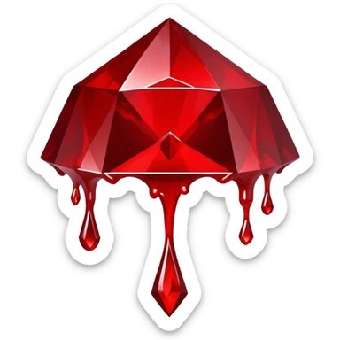 Red diamond with blood drips sticker