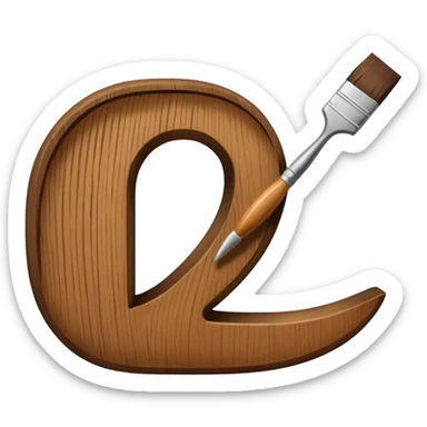 brush making a curved letter sticker