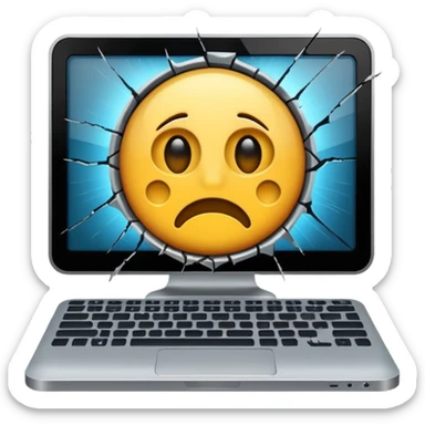 damaged computer sticker