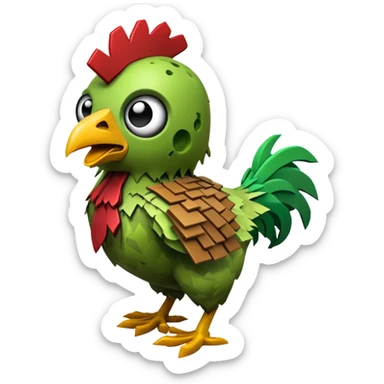 Minecraft zombie riding a Minecraft chicken sticker