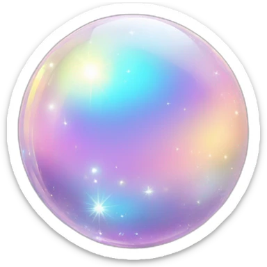 Sparkly glossy Pastel iridescent glass crystal glass orb sticker
