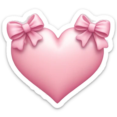Light pink heart with bows sticker