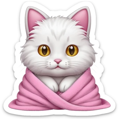 Кот в розовом полотенце sticker