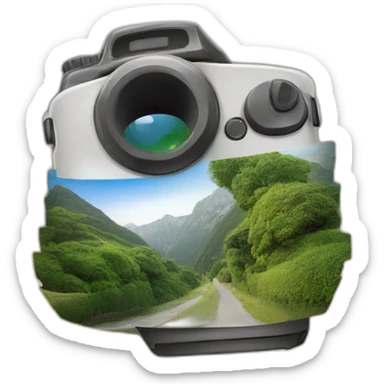 fotógrafo con paisaje de fondo sticker
