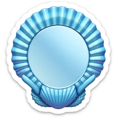 Light blue seashell mirror sticker