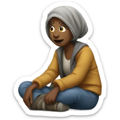 homeless woman sticker