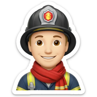 Fireman with scarf 
 sticker