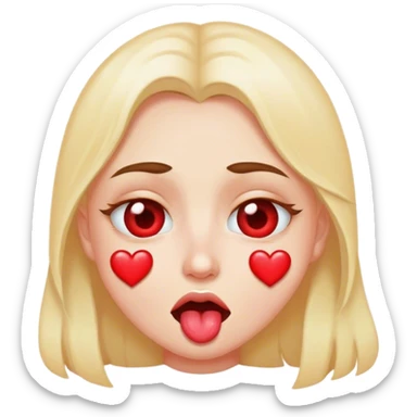 Heart eye face with drooling  sticker