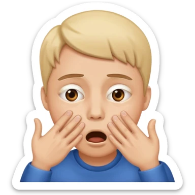 shocked face with hand in front of mouth pulling eyelids down  sticker