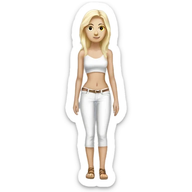 female slavic blonde white skinny legend full length  sticker