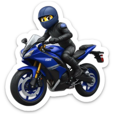 Ninja sur une moto Yamaha sticker