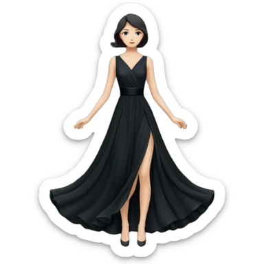 silhouette of a person in a graceful stance sticker