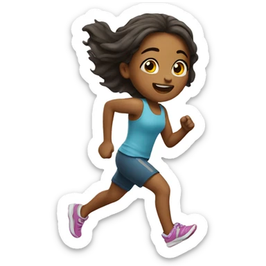 Little girl running sticker