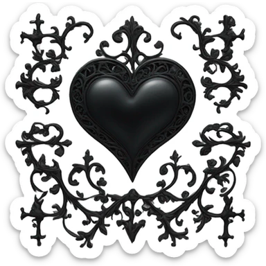 gothic black ios heart sticker