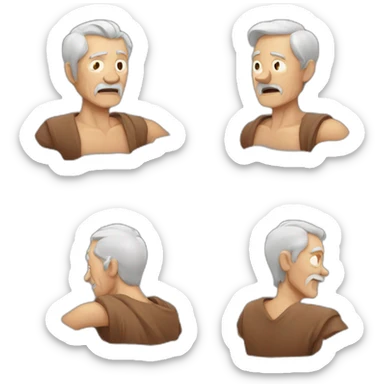 old man grabbing his chest sticker