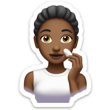 A girl doing her skincare sticker