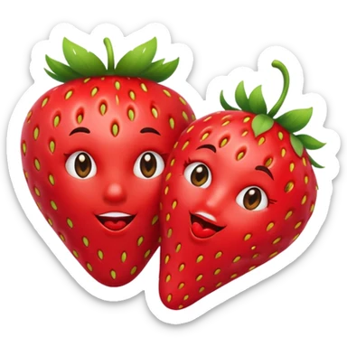 strawberry 🍓 and red kiss 💋 fashioned stylish little emoji for “slay” reaction sticker