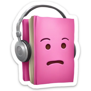 Pink Book with head phones and bow sticker