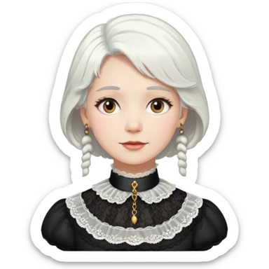 victorian lady face with white hair sticker