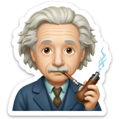 Albert Einstein holding sticker