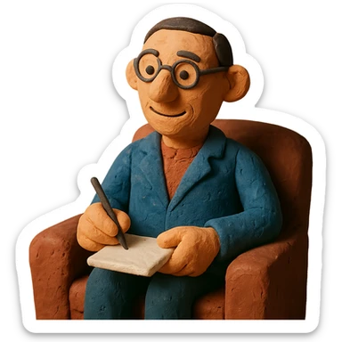 therapist in claymation style sticker
