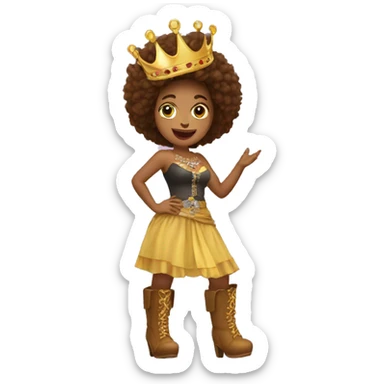 Image of a forró singer, with boots and a crown on her head!  sticker