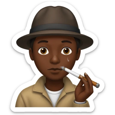 Emoji smoking crack pipe sticker