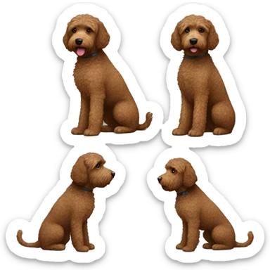Brown mini labradoodle  sticker