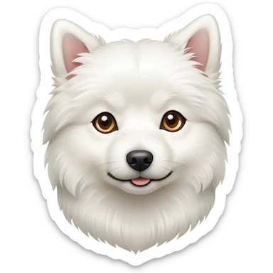 Small pure white Chinese rural dog sticker