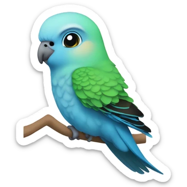 Blue budgerigar sticker