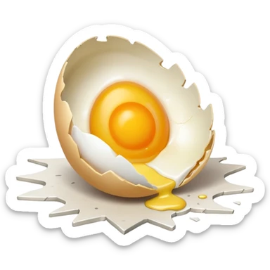 cracked egg on the floor sticker