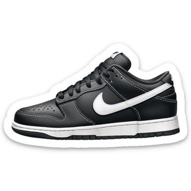 I want you to draw a black Nike Dunk Low with the Nike logo facing right

 sticker