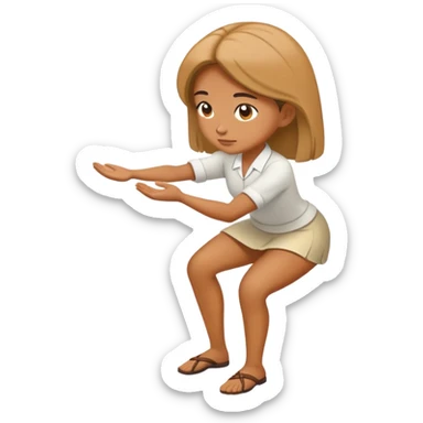 woman bowing respectful pose sticker
