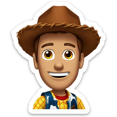 brown-haired boy parody artwork woody Toy Story sticker