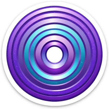 Glitter purple and cian inner circle sticker