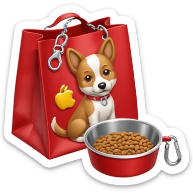 Goals:
1) Isometric style
2) Emoji style
3) Physically realistic in the style of Apple (so things should be sufficiently realistic and as expected)
4) Avoid anything that could be considered offensive, even 2%

---
Now generate an image to represent a list to buy items for a new dog. sticker