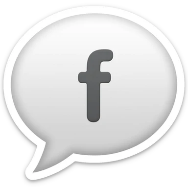 White chat bubble with grey f on it sticker