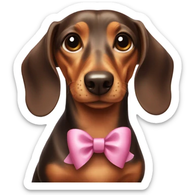 dachshund with a bow sticker