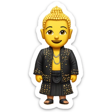 Buddha with studded jacket  sticker