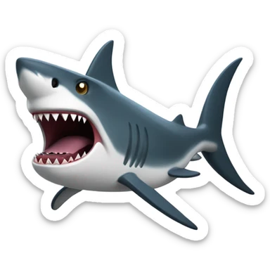 Scary shark sticker
