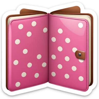 pink and brown polka dot file book sticker