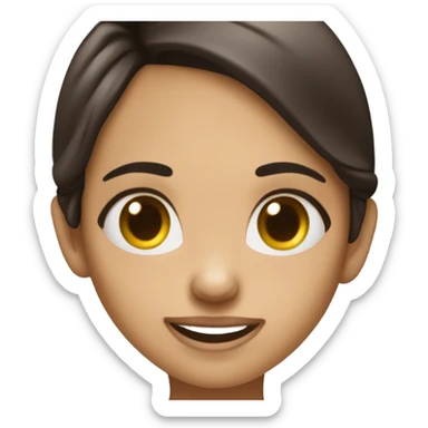 Mischievous brunette girl with a devious idea sticker