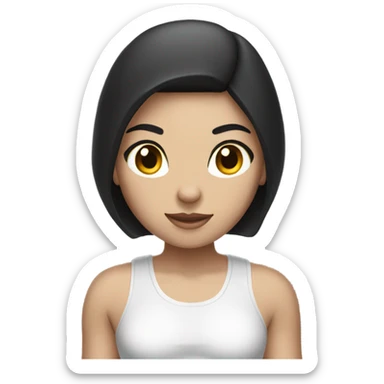 Brunette boxer girl with white gloves and short dark hair sticker