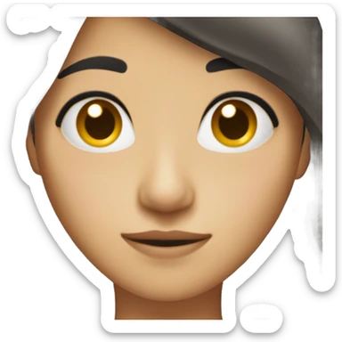 An Asian with dark wavy hair medium size dark eye sticker