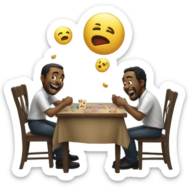 3 guys gambling  sticker