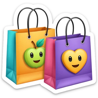 2 beautiful shopping bag sticker