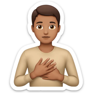 Mano al pecho sticker