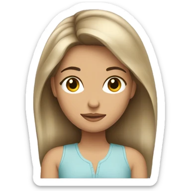 Brunette girl with blonde highlights sticker